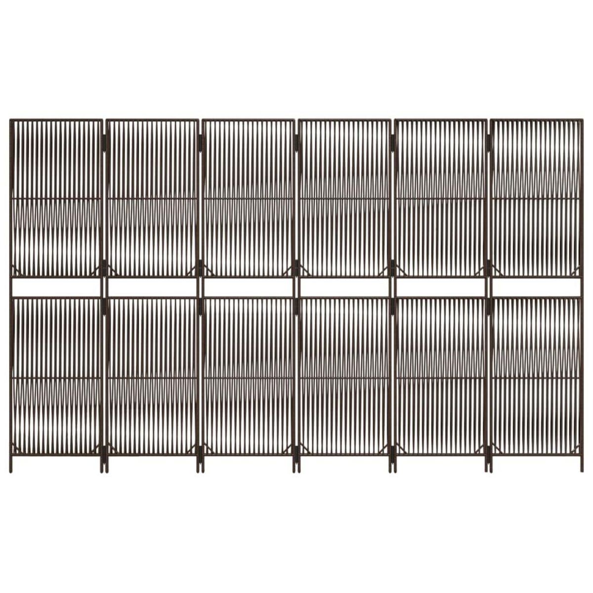VIDAXL Cloison de separation 6 panneaux marron resine tressee