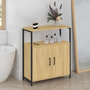 Voir la diapositive 2 : ID MARKET Buffet d'appoint 1 niche et 2 portes 70 cm DETROIT design industriel
