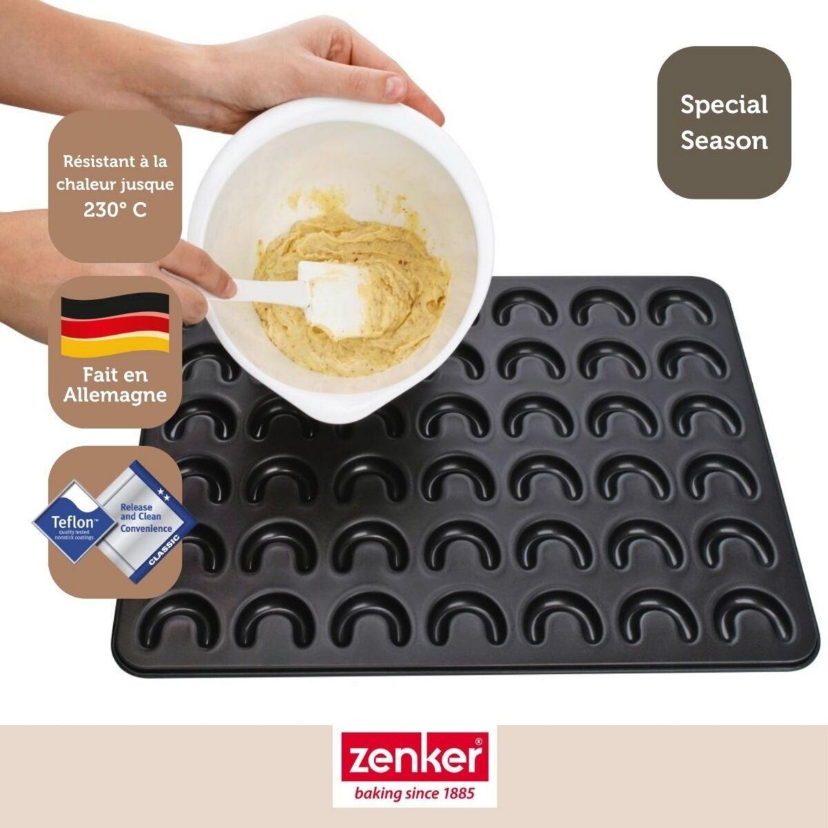 ZENKER Ensemble de 2 Moules pour 84 petits croissants 42 x 32 cm Zenker Special Creative