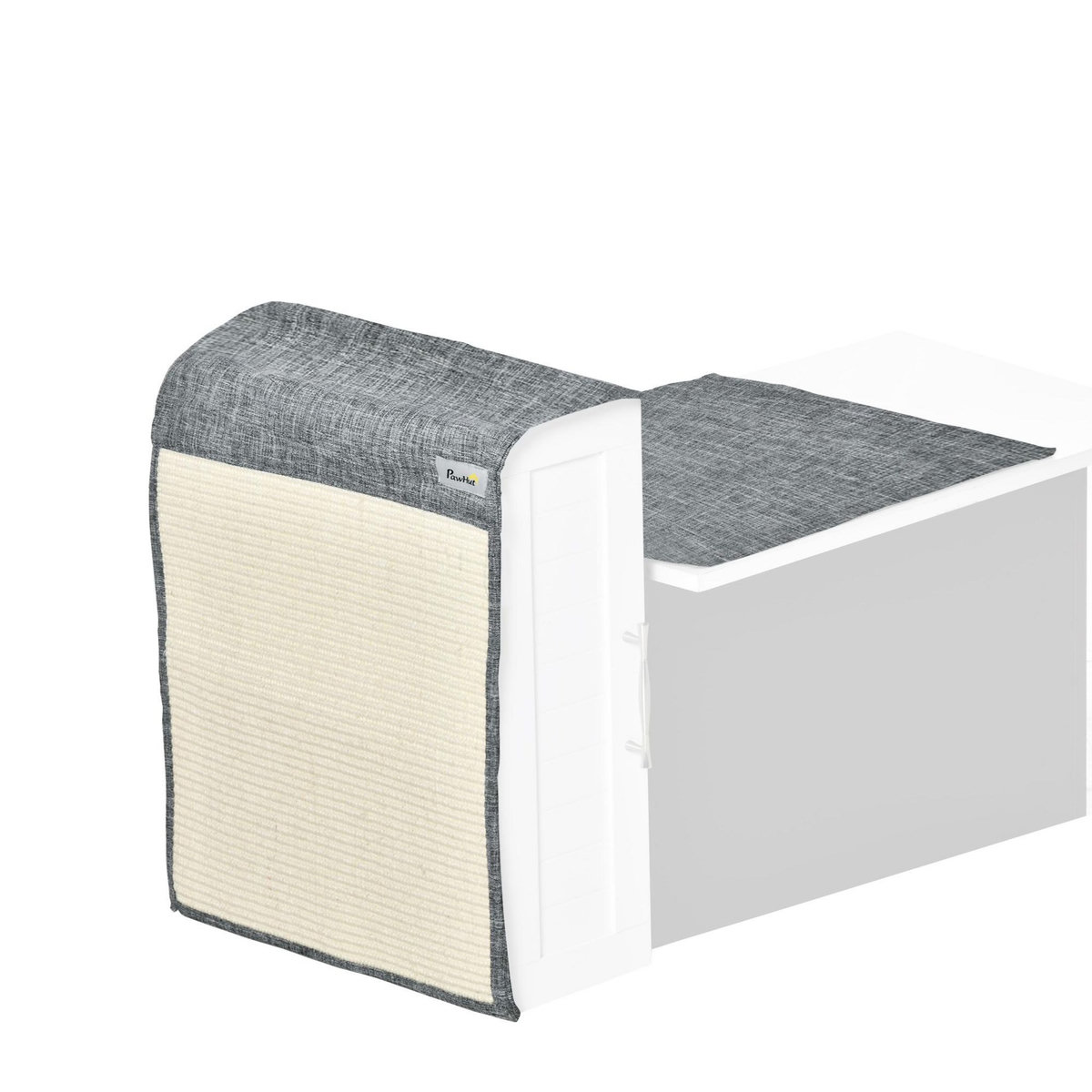 PAWHUT Lot de 2 tapis griffoir chat grattoir chat en sisal grattoir de canapé, sol ou mur dim. 130L x 45l cm gris