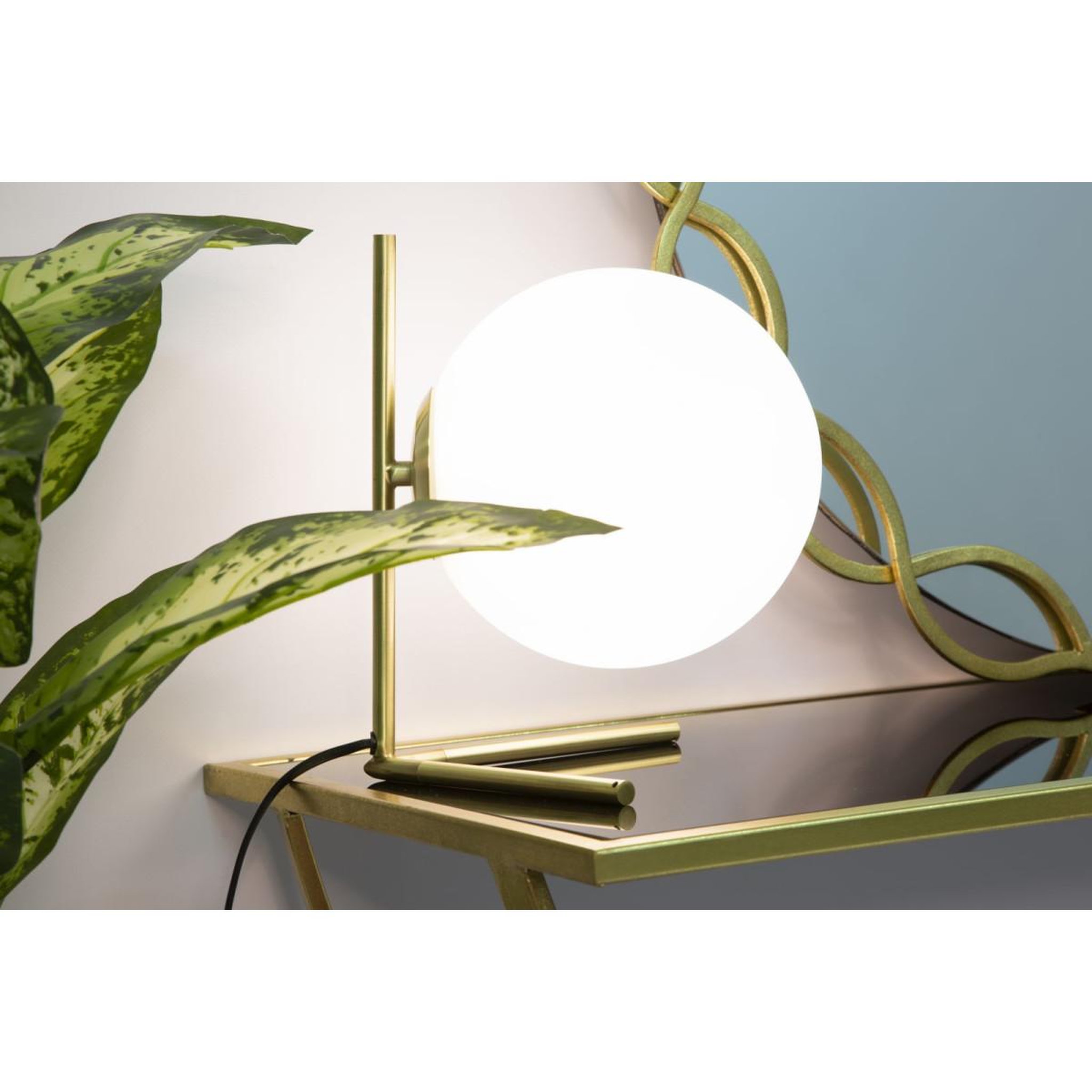 Voir la diapositive 4 : Paris Prix Lampe à poser sphère  glamy  27cm blanc & or