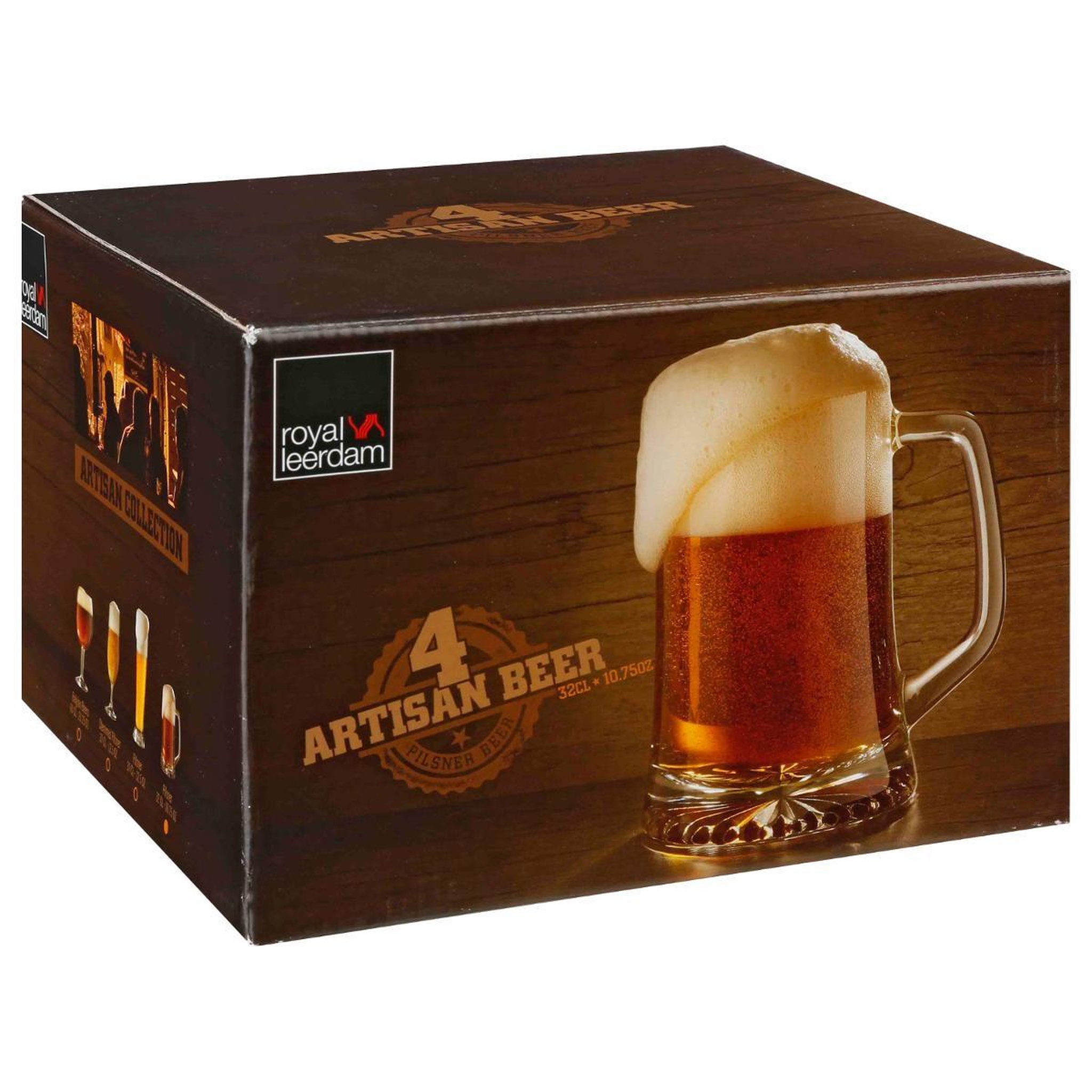 Voir la diapositive 4 : SECRET DE GOURMET Lot de 4 Verres à Bières  Anse  32cl Transparent
