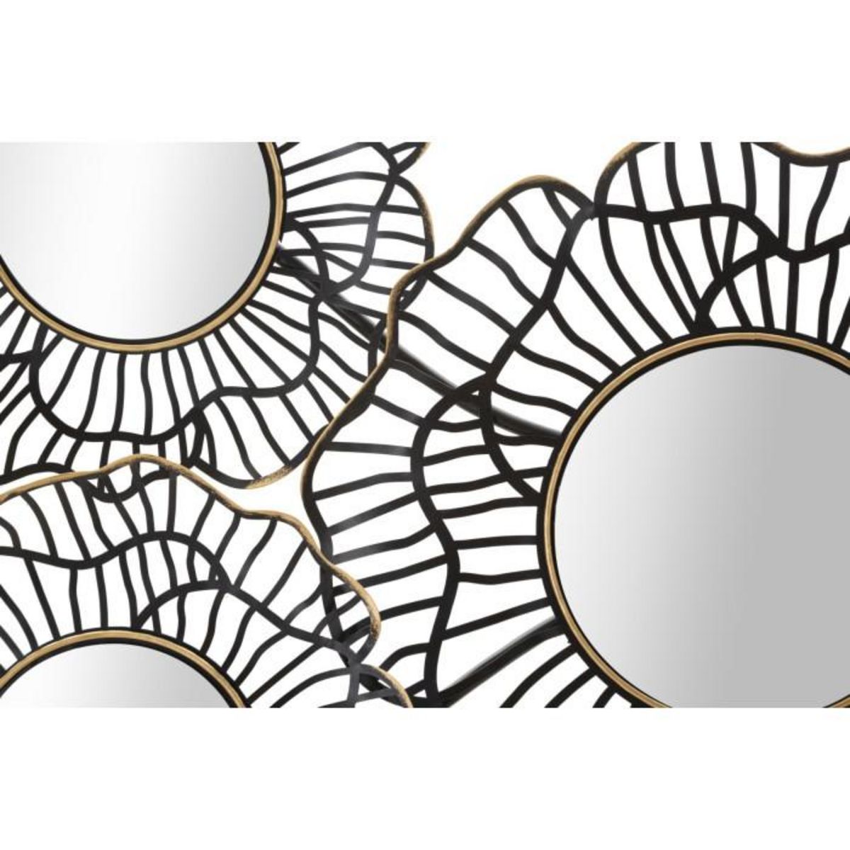 Paris Prix Décoration Murale 7 Miroirs  Osaka  121cm Noir & Or