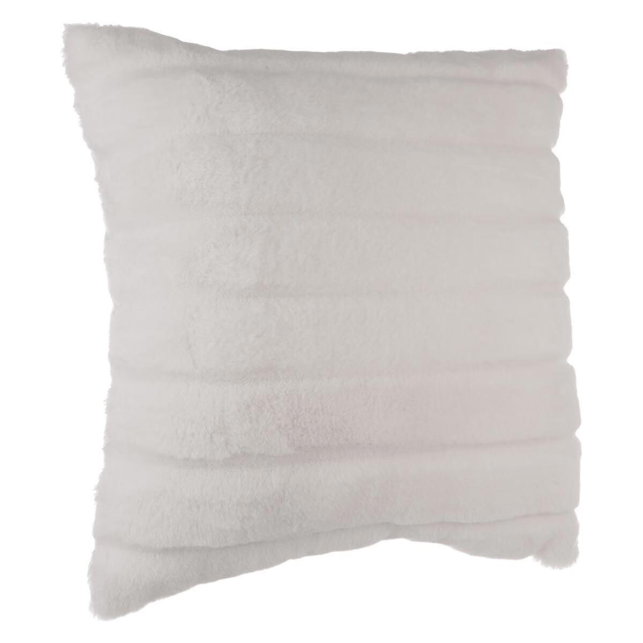 ATMOSPHERA Coussin imitation fourrure  manoir  45x45cm blanc