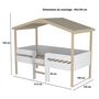 Voir la diapositive 2 : Lit cabane enfant 90 x 190 cm avec sommier et échelle TOTEM