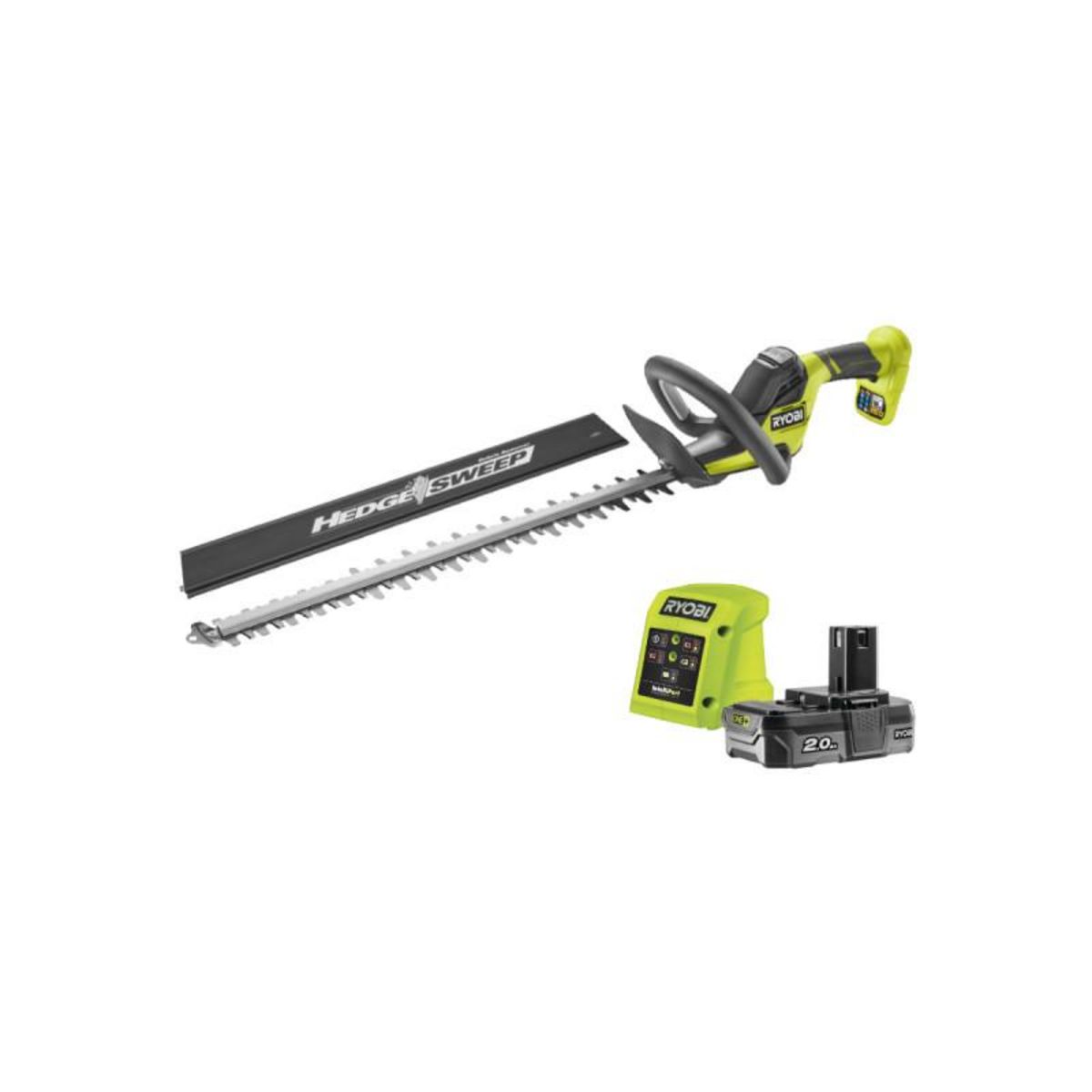 Ryobi Taille-haies RYOBI 18V One+ - 1 batterie 2.0Ah - 1 chargeur - RY18HT55A-120
