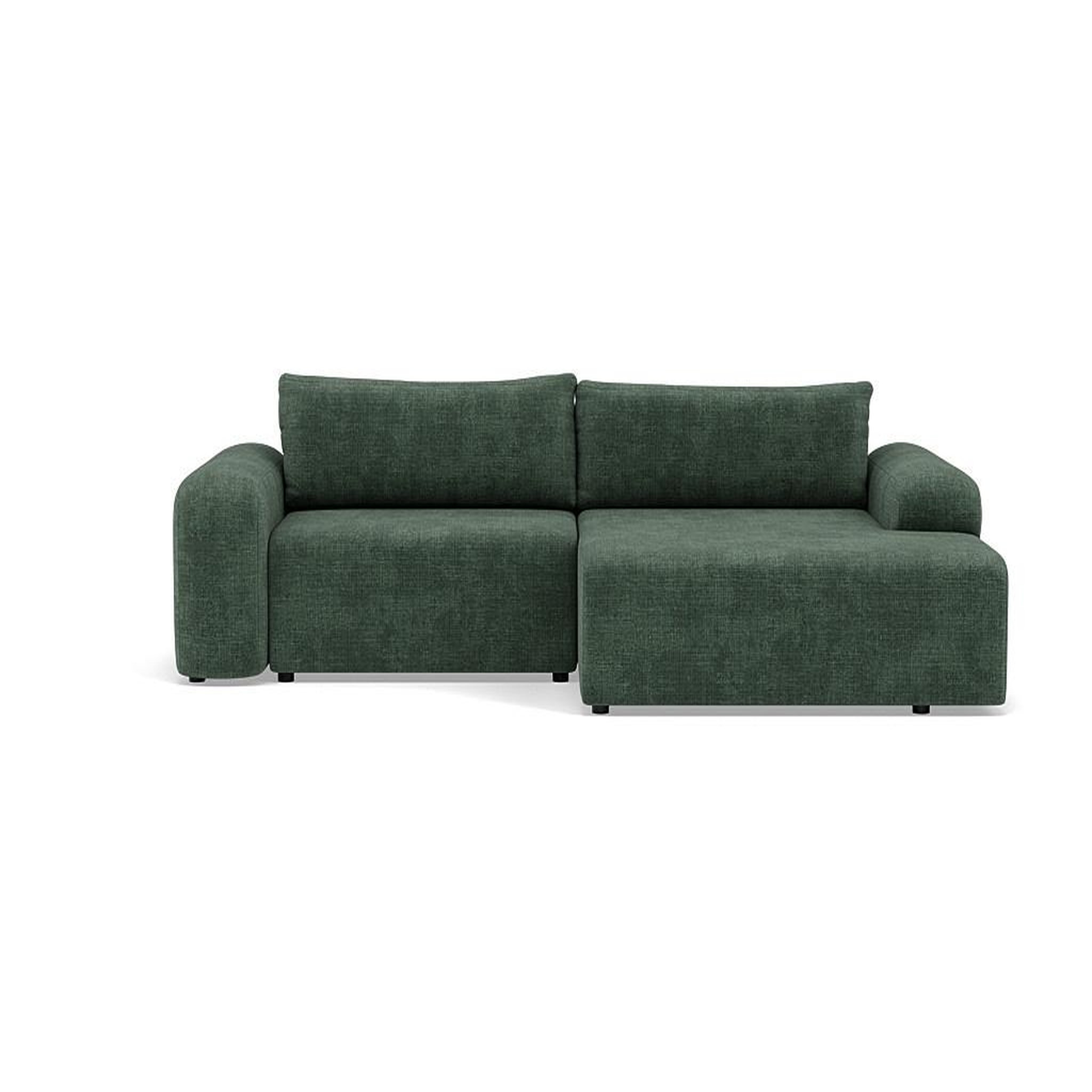 Voir la diapositive 1 : BEST MOBILIER Rebecca - canapé d'angle droit 4 places convertible avec coffre en velours texturé