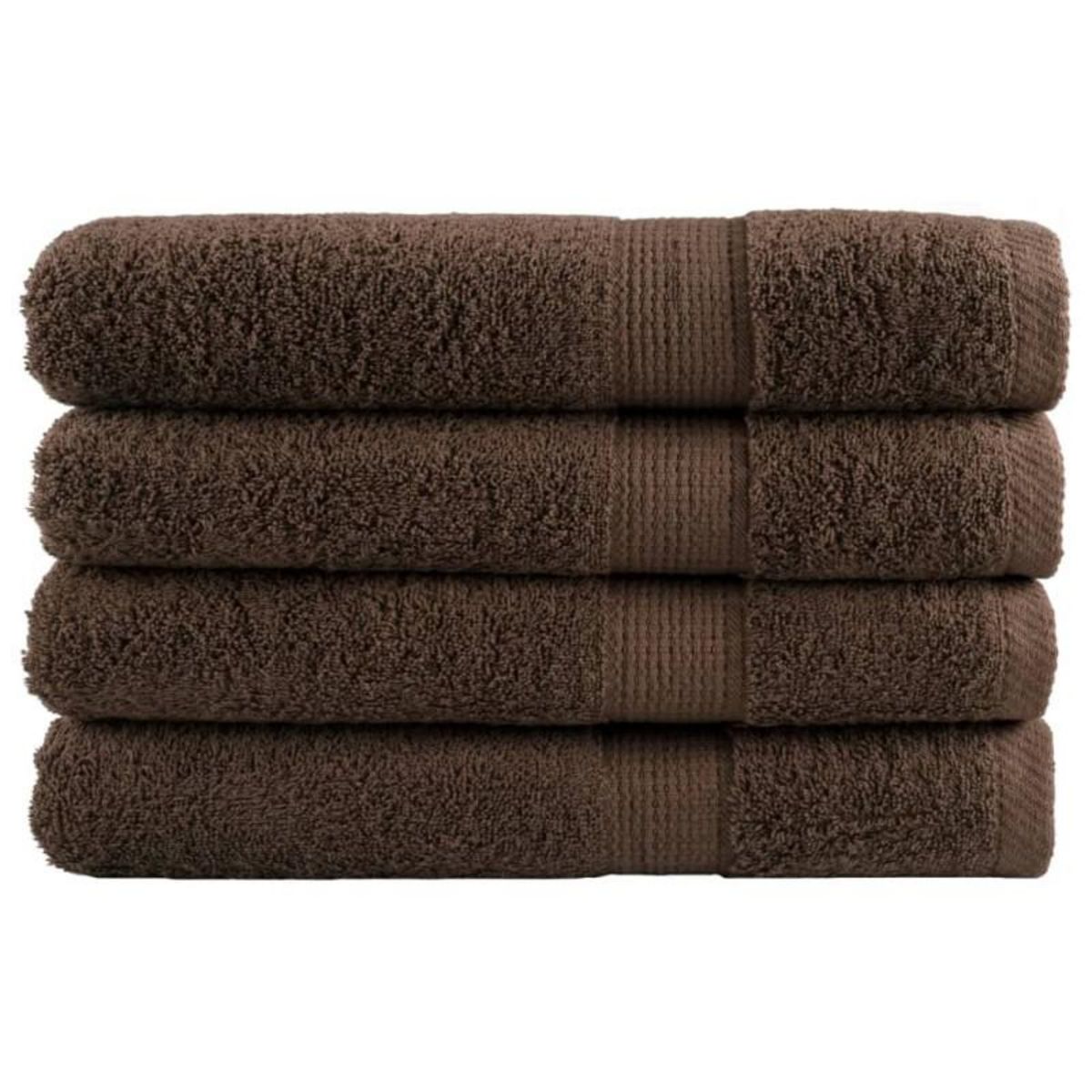 VIDAXL Serviettes de sauna de qualité supérieure SOLUND 4 pcs marron