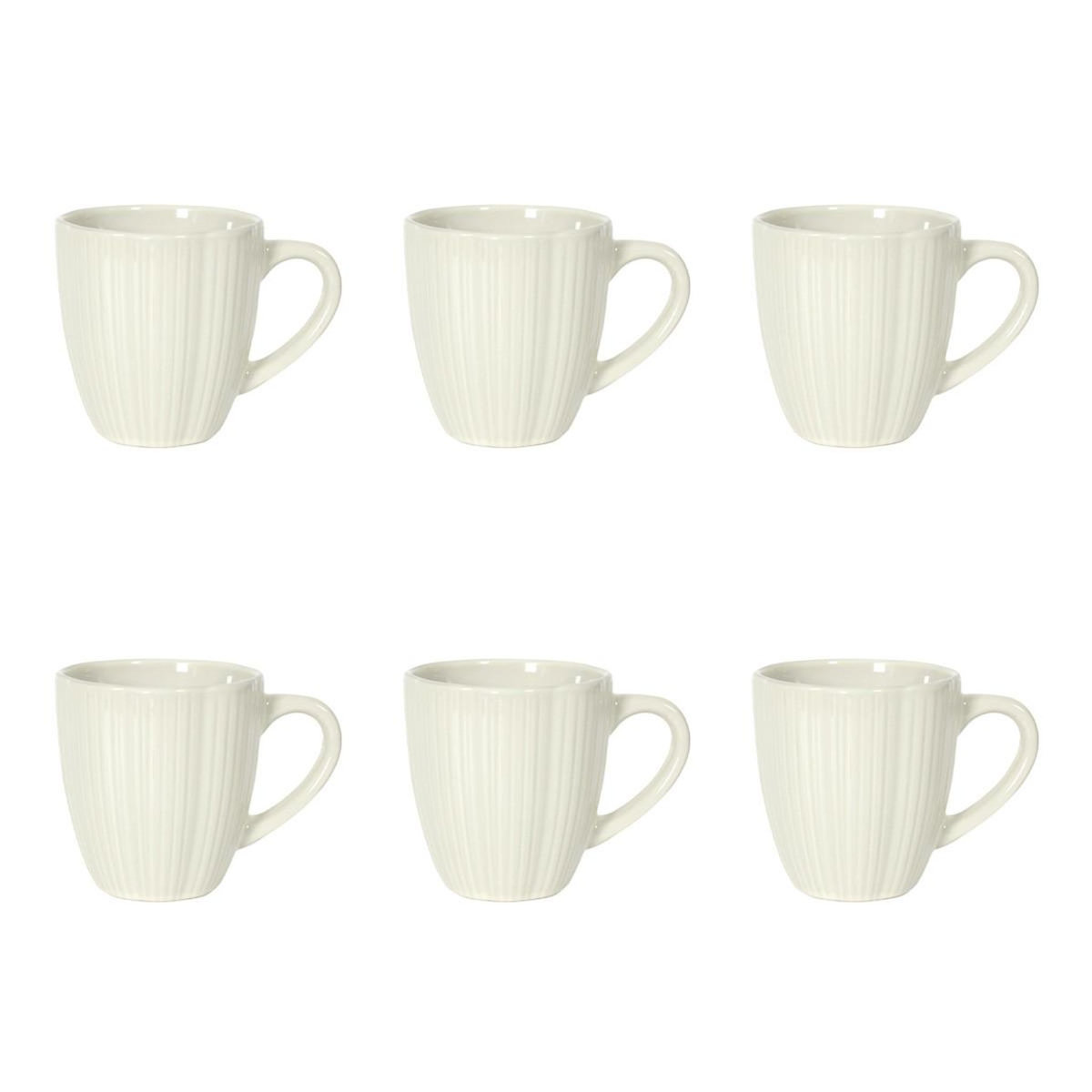 Paris Prix Lot de 6 Mugs  Calista  33cl Écru