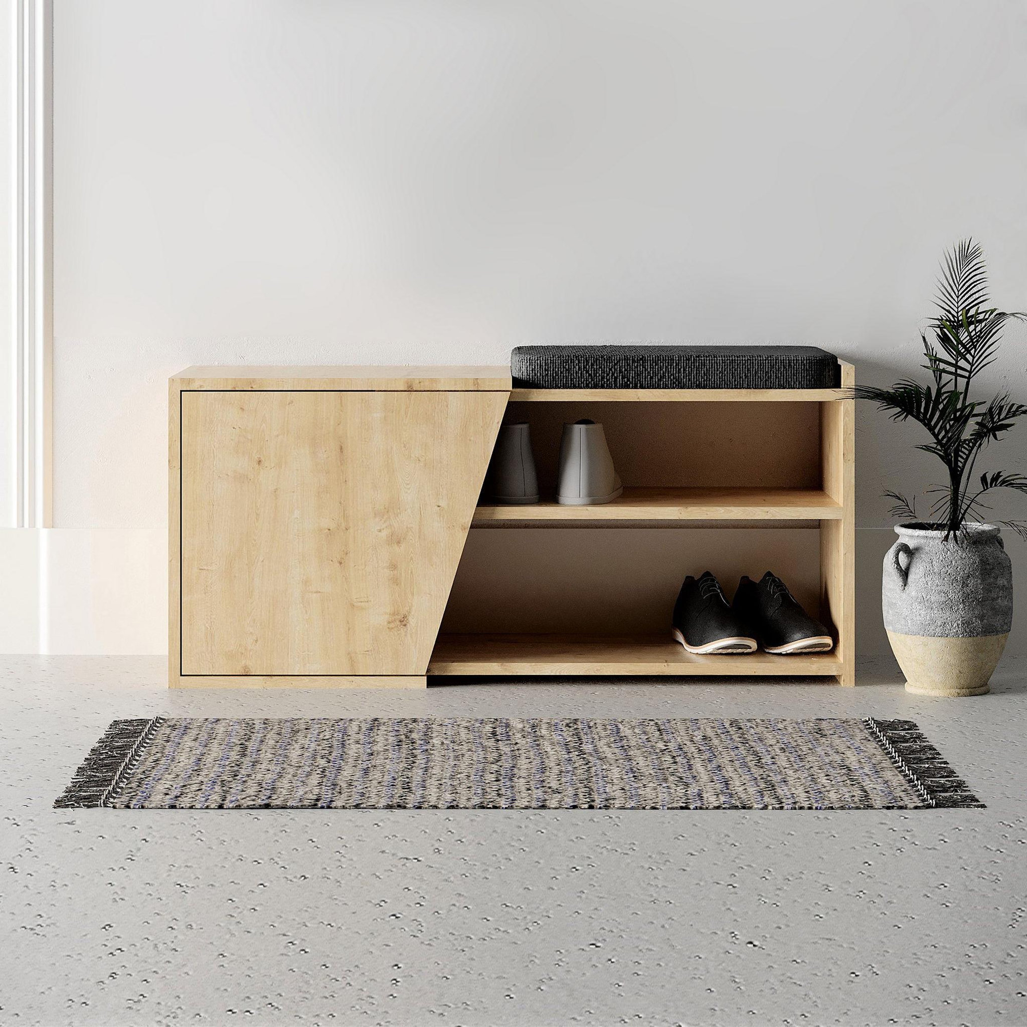 Voir la diapositive 3 : Habitat et Jardin Meuble à chaussures en bois  fiona  - 104 x 37 x 47 cm - beige