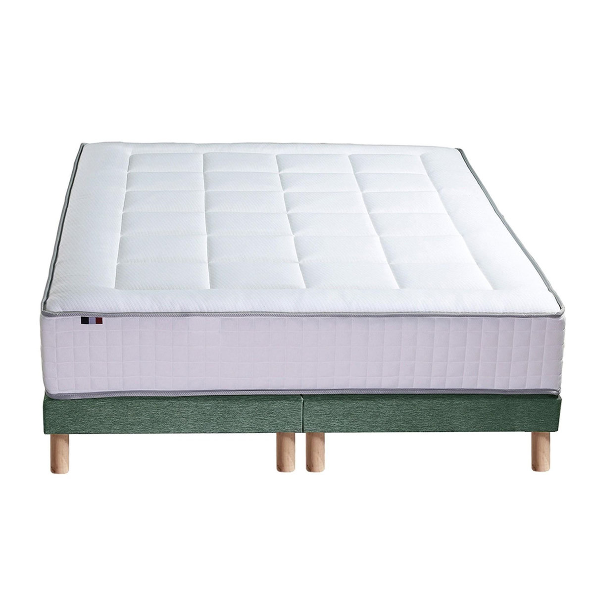 IDLITERIE Ensemble matelas Ressorts 7 zones H28cm + sommier PALACIO 2 FABRICATION FRANCAISE