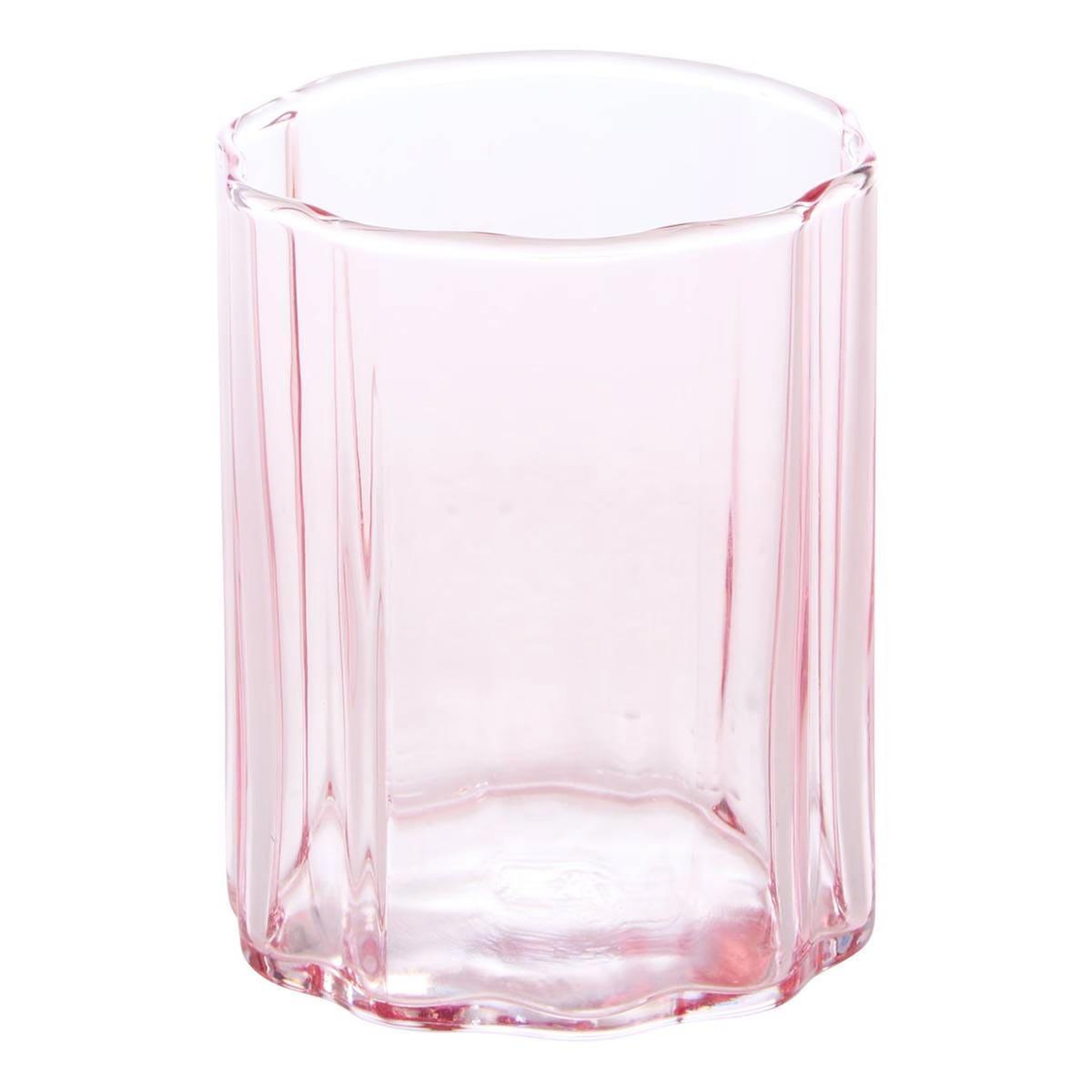 Voir la diapositive 2 : SECRET DE GOURMET Lot de 6 verres bas en verre  fleur  25cl rose