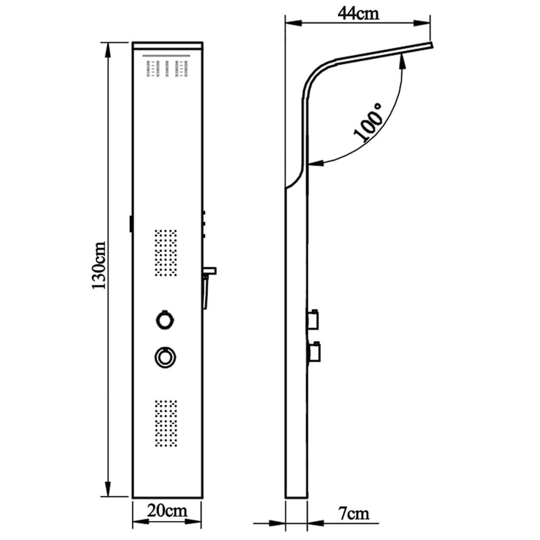 Voir la diapositive 6 : VIDAXL Systeme de panneau de douche acier inoxydable incurve