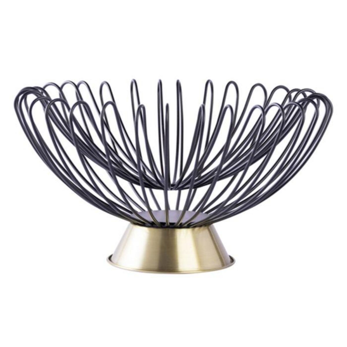 Paris Prix Corbeille à Fruits Déco  Malibu  37cm Noir & Or