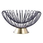 Paris Prix Corbeille à Fruits Déco  Malibu  37cm Noir & Or