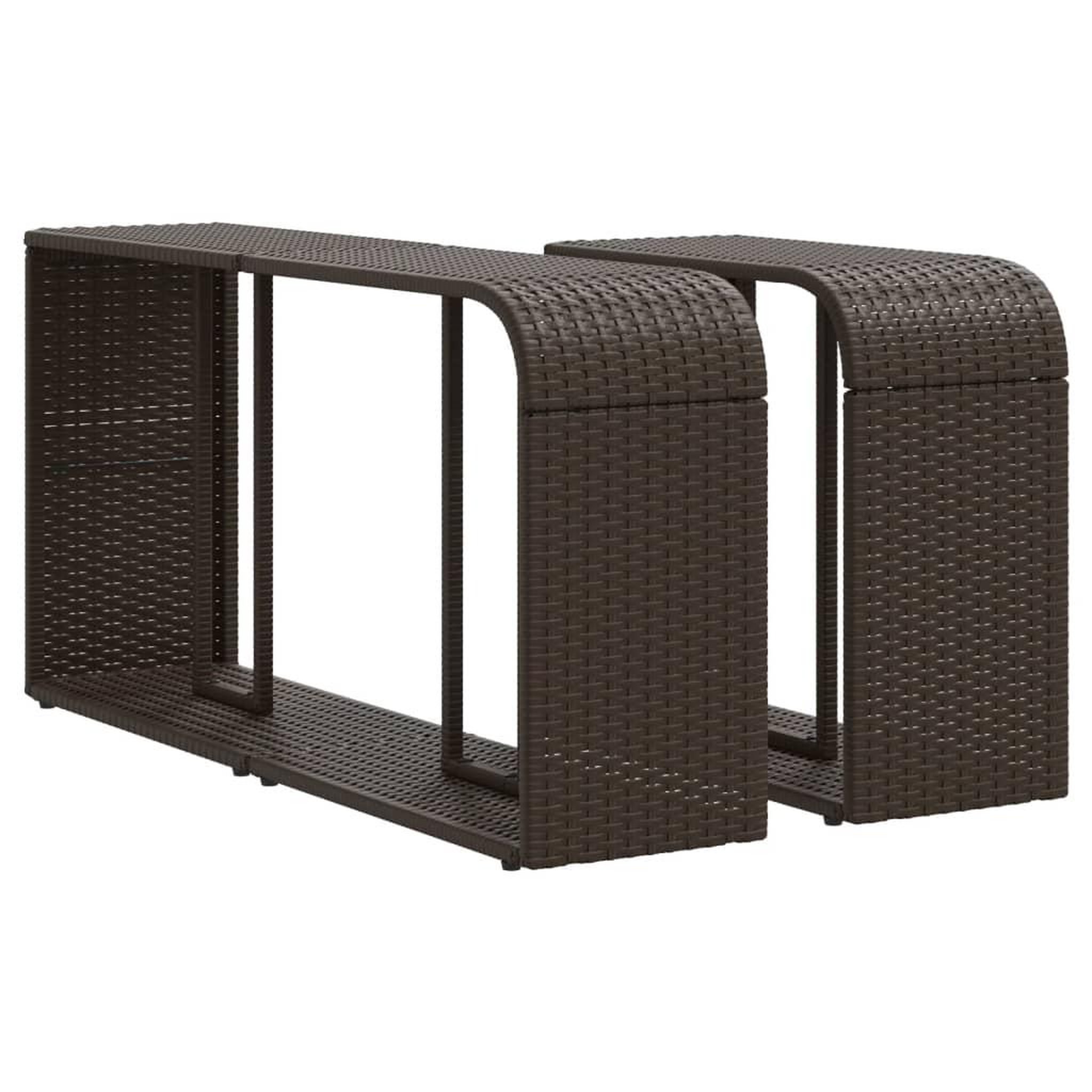 Voir la diapositive 2 : VIDAXL Etageres de rangement 2 pcs marron resine tressee