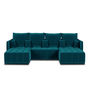 Voir la diapositive 1 : BEST MOBILIER Petra - canapé panoramique en u - 7 places - convertible - avec coffre - en velours