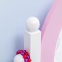 HOMCOM Coiffeuse enfant design girly - tabouret inclus - tiroir, 2 étagères, niche, miroir - MDF - blanc rose