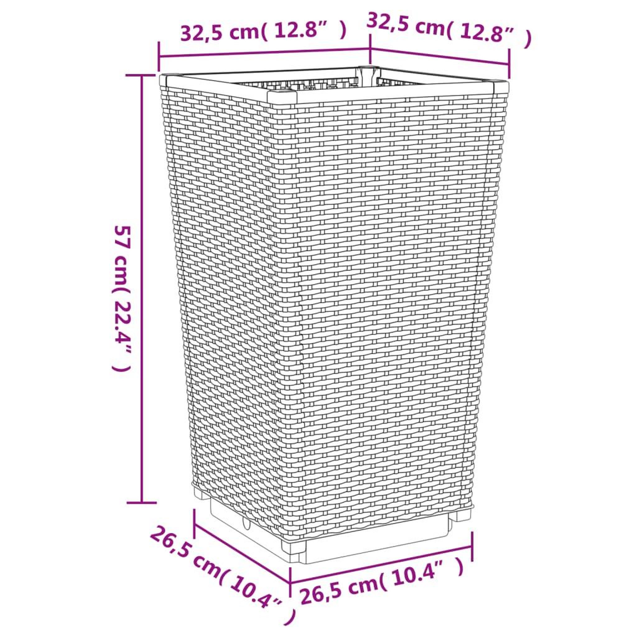 Voir la diapositive 6 : VIDAXL Jardinieres 2 pcs gris clair 32,5x32,5x57 cm polypropylene