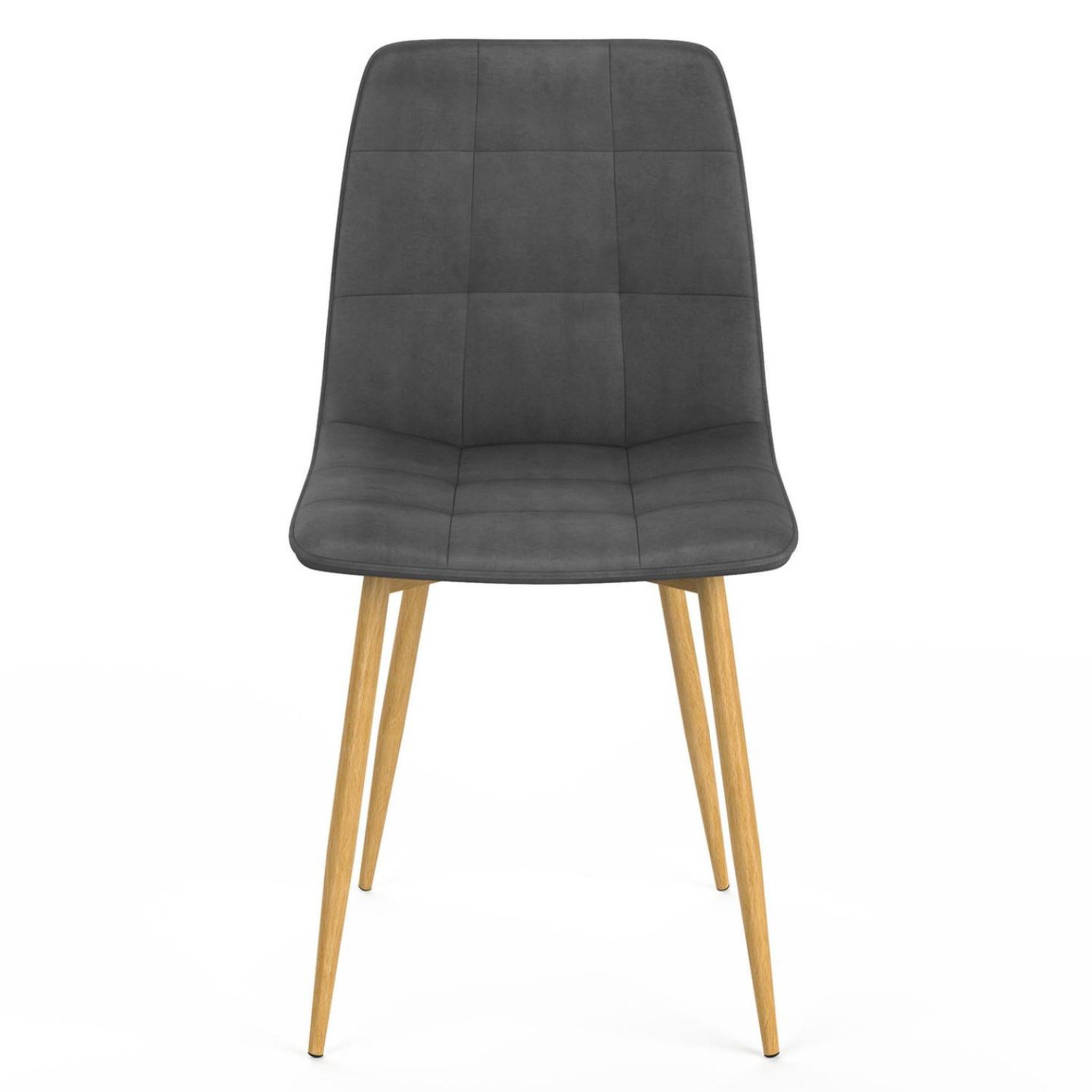 Voir la diapositive 3 : ID MARKET Lot de 6 chaises mila en velours gris foncé pied effet bois pour salle à manger