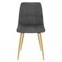 Voir la diapositive 3 : ID MARKET Lot de 6 chaises MILA en velours gris foncé pied effet bois pour salle à manger