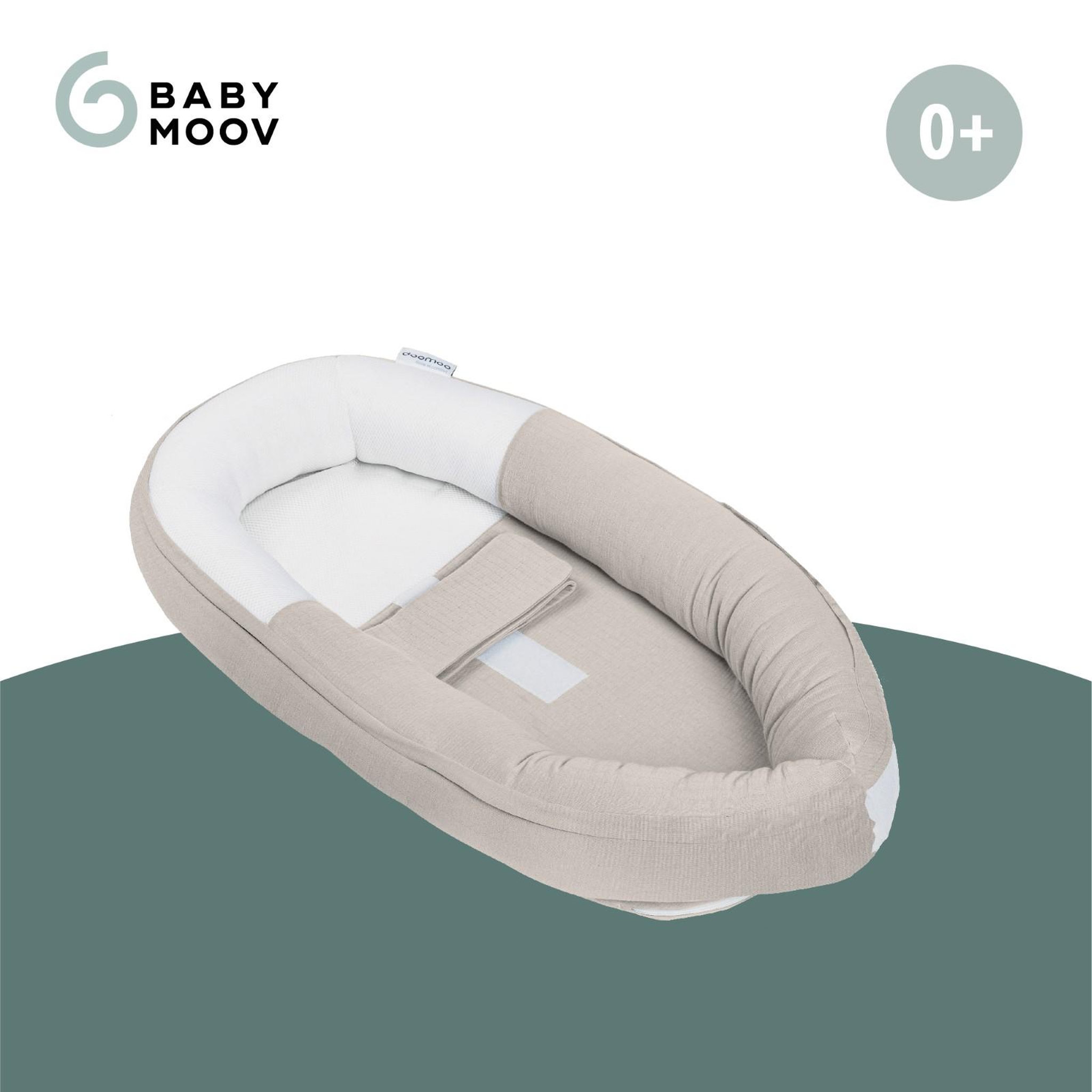 Voir la diapositive 3 : BABYMOOV Réducteur nouveau-né Doomoo Cocoon Babymoov - Evolutif, Respirant, 0 - 8 mois - Tetra Sand