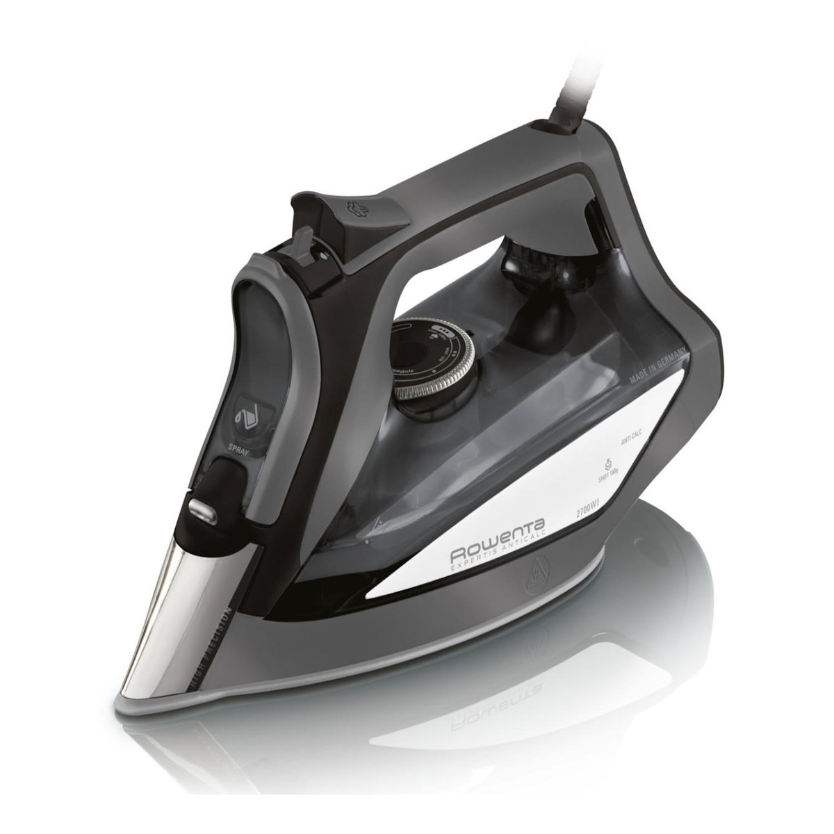 ROWENTA Rowenta DW7025 Fer à vapeur Semelle Laser HD Microsteam 400 2700 W Noir, Gris