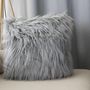 Voir la diapositive 2 : Paris Prix Coussin Déco Effet Fourrure  Epicéa  45x45cm Gris Clair
