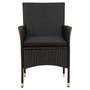 Voir la diapositive 3 : VIDAXL Chaises de jardin lot de 2 avec coussins Résine tressée Noir