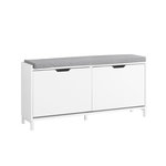 SOBUY SoBuy - Banc de rangement à chaussures avec deux portes - Blanc - 105x24x52cm - FSR151-L-W