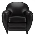 Rendez vous déco Fauteuil noir en croute de cuir enduite - Club. Coloris disponibles : Marron, Noir, Beige