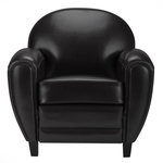 Rendez vous déco Fauteuil noir en croute de cuir enduite - Club. Coloris disponibles : Marron