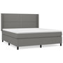 Voir la diapositive 2 : VIDAXL Sommier a lattes de lit avec matelas Gris fonce 180x200cm Tissu