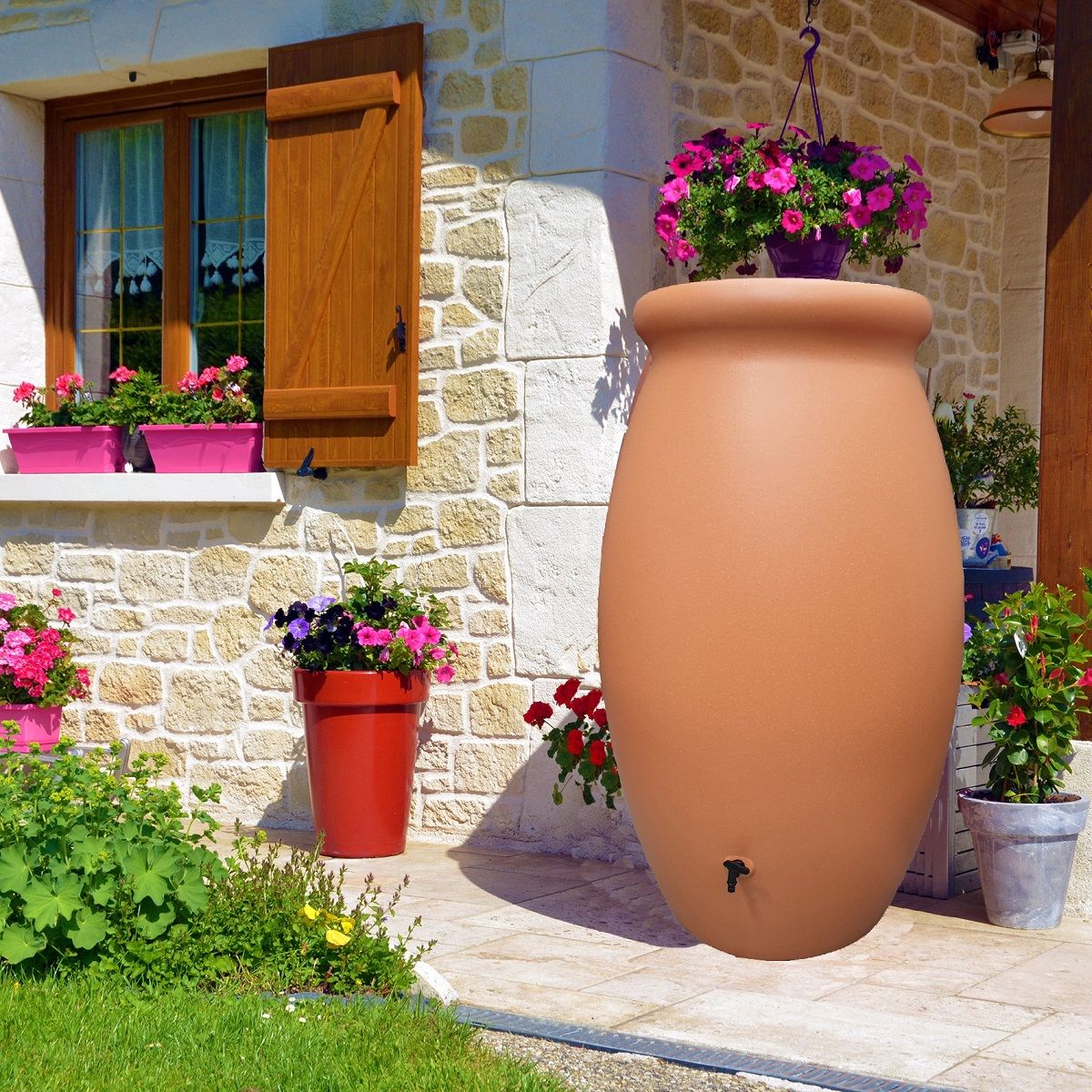Belli Récupérateur d'eau amphore Terre cuite - 1000L - TOSCAN