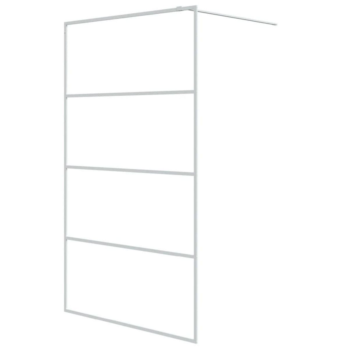 VIDAXL Paroi de douche Blanc 115x195 cm Verre ESG transparent