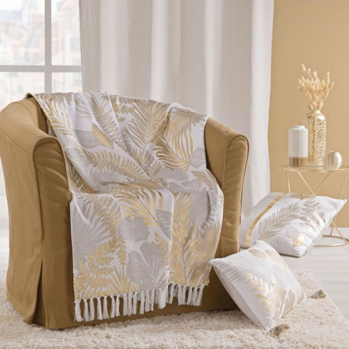 Paris Prix Coussin Déco Imprimé  Melisse  45x45cm Multicolore