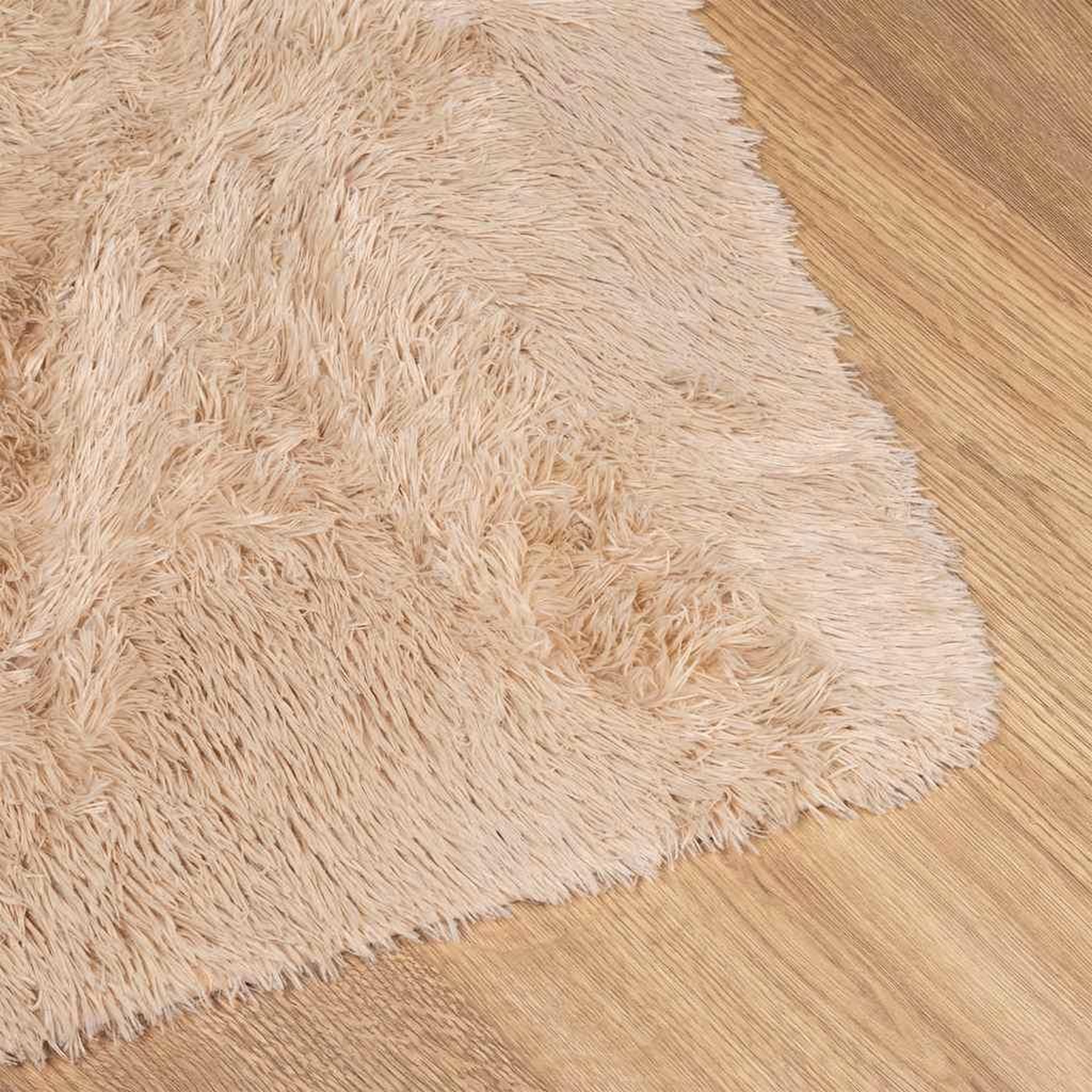 Voir la diapositive 4 : VIDAXL Tapis shaggy a poils longs NAVARRA beige 160x160 cm polyester