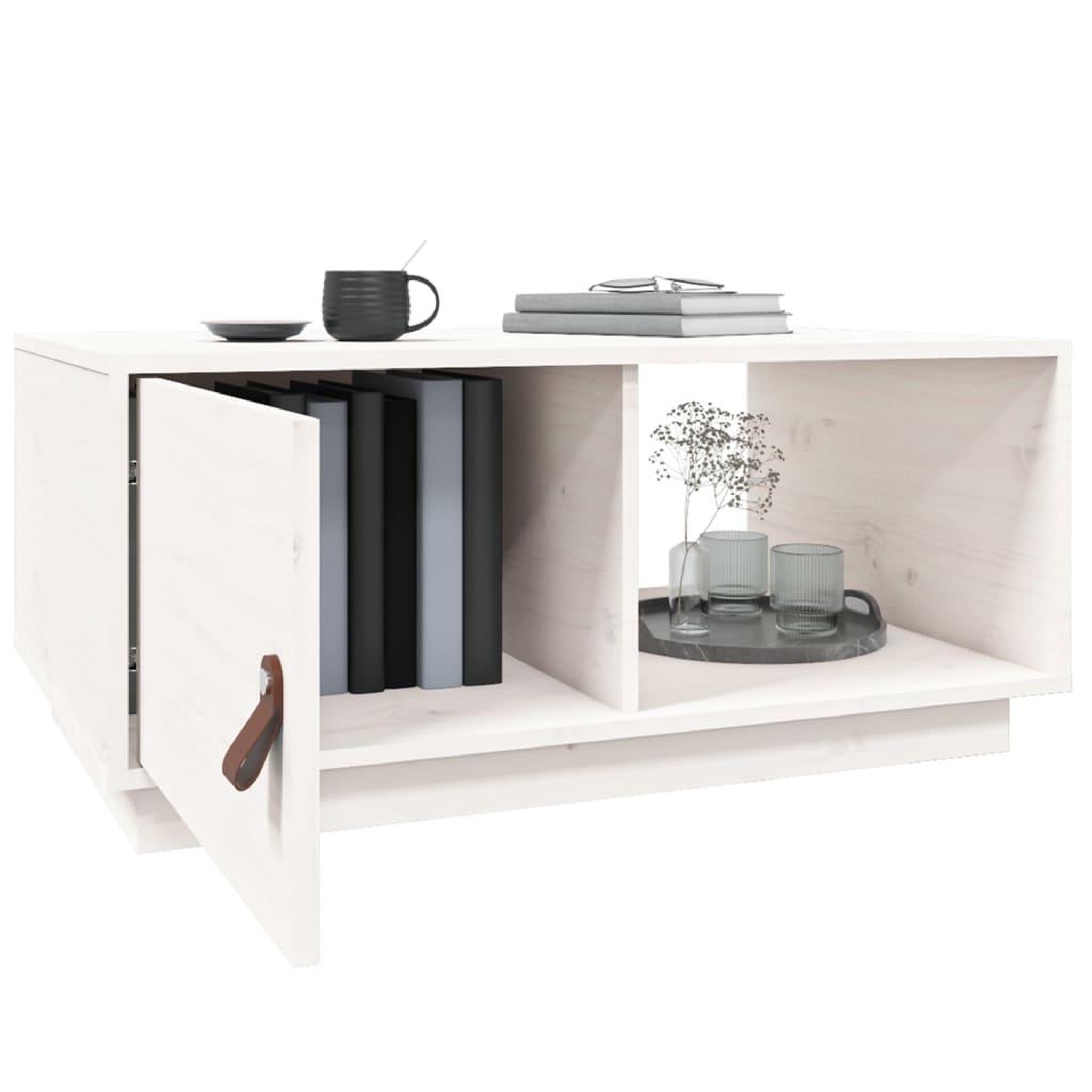 Voir la diapositive 5 : VIDAXL Table basse Blanc 80x50x35,5 cm Bois massif de pin