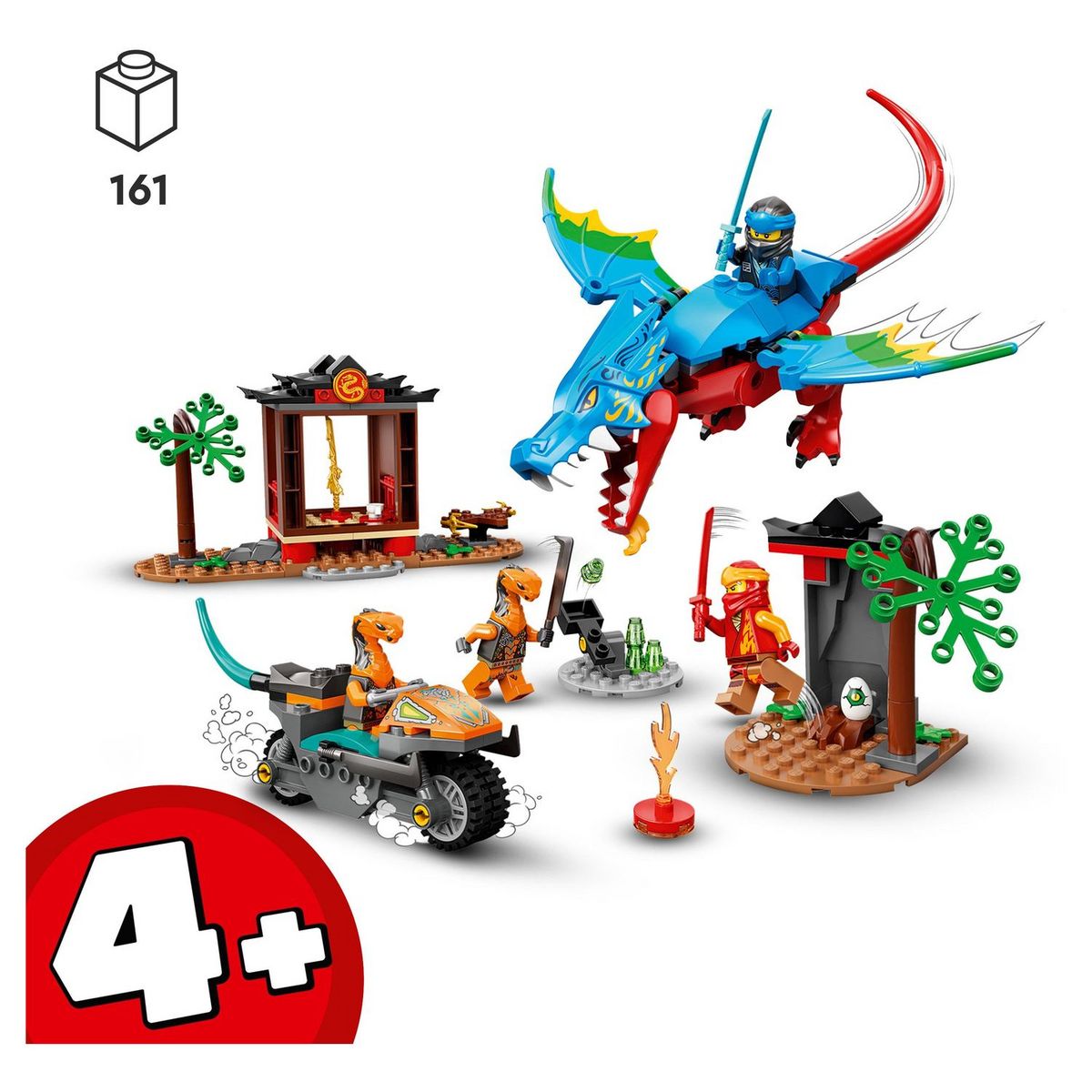 LEGO Ninjago 71759 Le temple du dragon ninja, Ensemble de Jouet et de Figurine avec Moto, Comprend la Figurine Nya pour Protéger le Temple