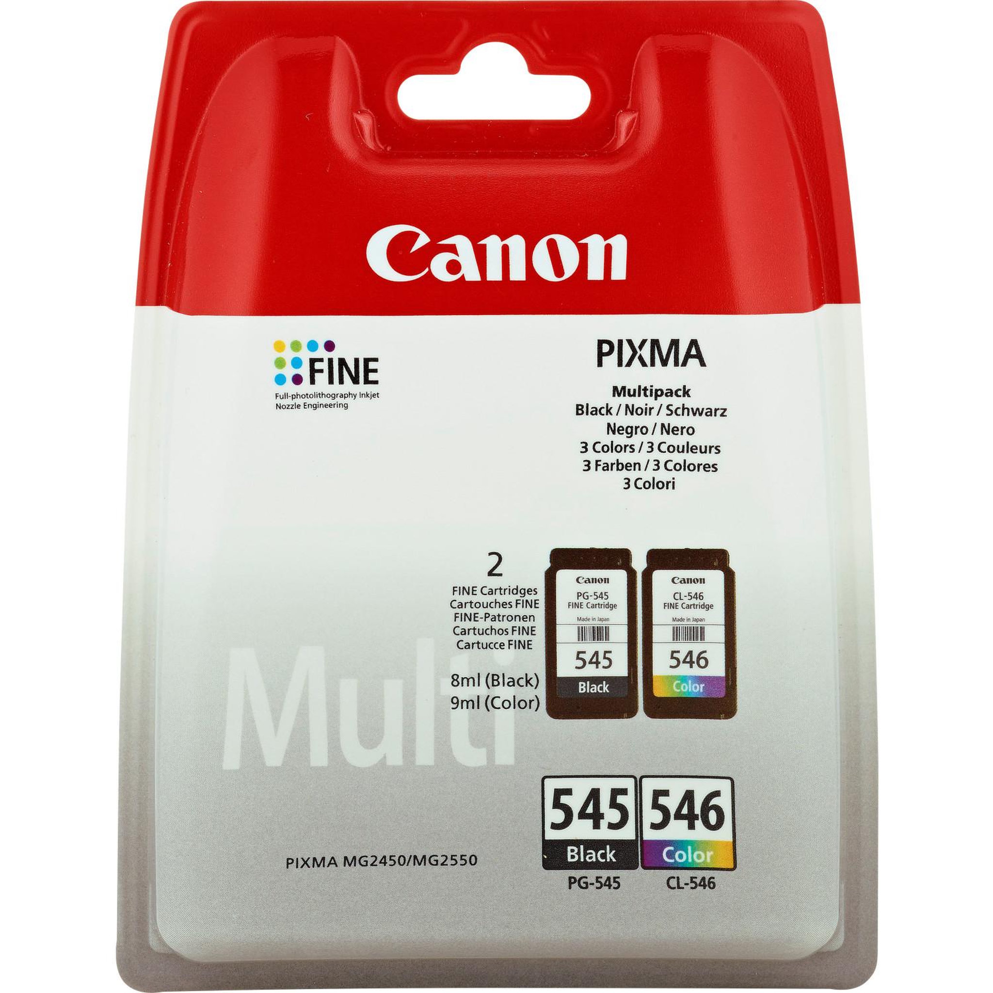 Voir la diapositive 2 : Canon CANON Pack 2 Cartouches PG-545 / CL 546 - Noir + Couleur