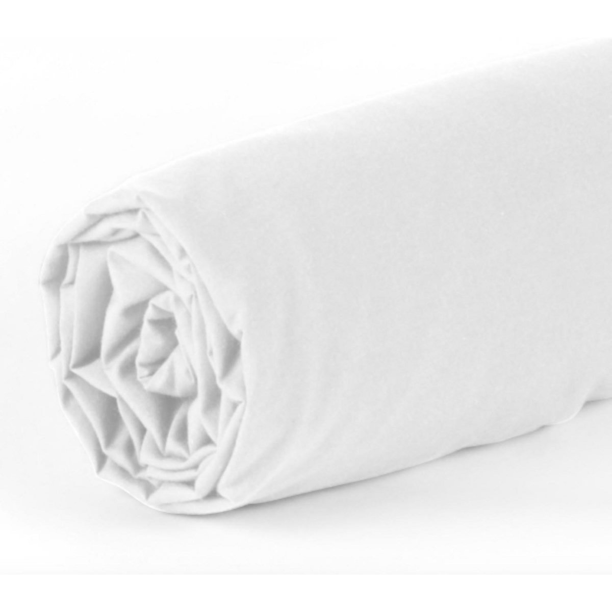 Home collection Drap housse de coton-bambou - blanc
