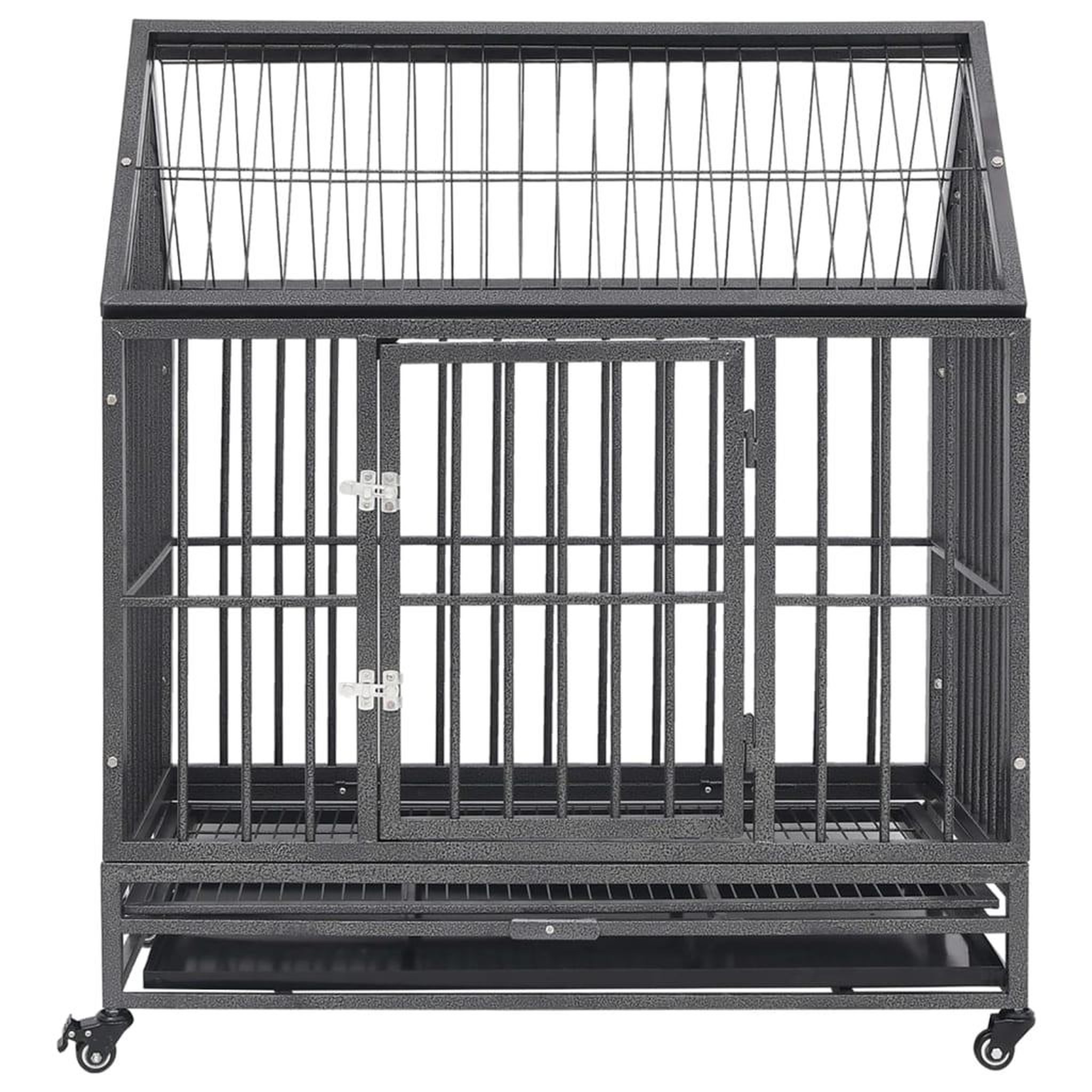 Voir la diapositive 2 : VIDAXL Cage pour chien avec roues et toit Acier 92x62x106 cm