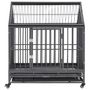 Voir la diapositive 2 : VIDAXL Cage pour chien avec roues et toit Acier 92x62x106 cm