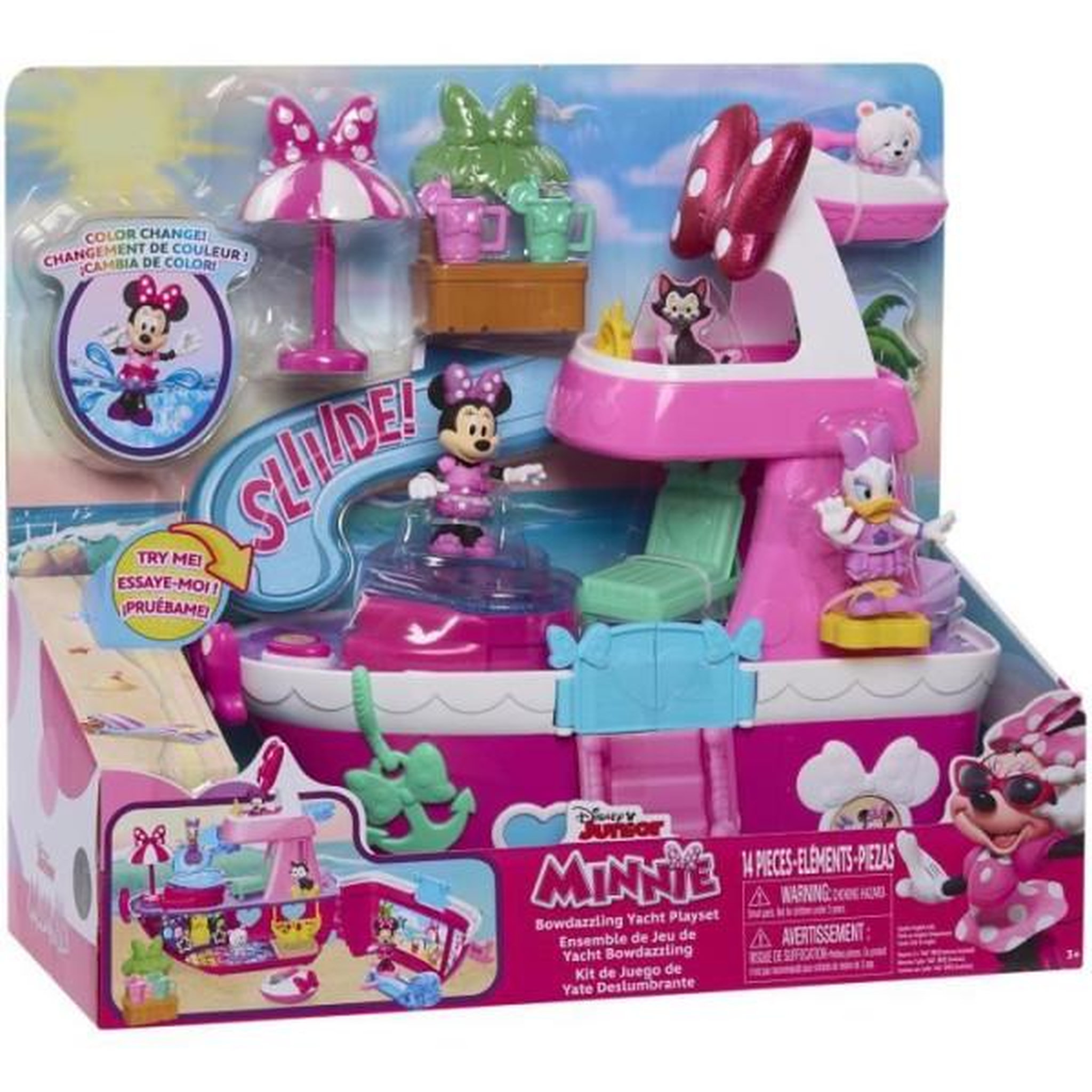 Voir la diapositive 2 : DISNEY Jouet interactif - disney minnie mouse - le yacht de minnie - yacht avec 14 accessoires, tenues changeantes et piscine
