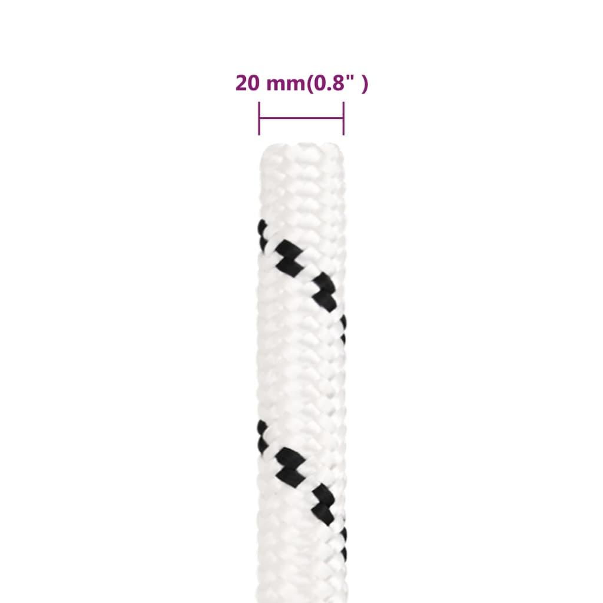 Voir la diapositive 5 : VIDAXL Corde de bateau tresse Blanc 20 mmx100 m Polyester