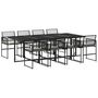 Voir la diapositive 2 : VIDAXL Ensemble a manger de jardin 9pcs coussins noir resine tressee