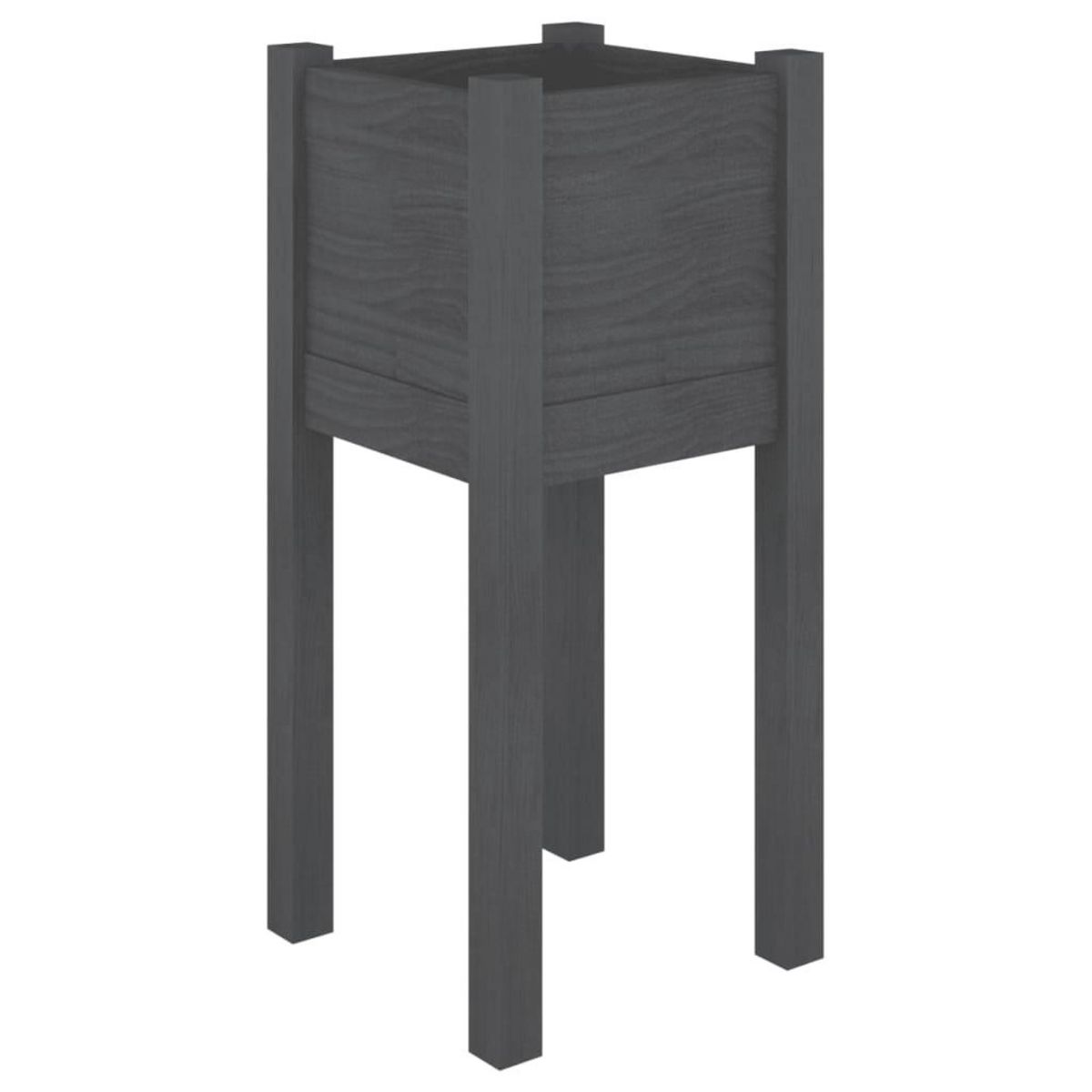 VIDAXL Jardiniere d'exterieur Gris 31x31x70 cm Bois de pin massif