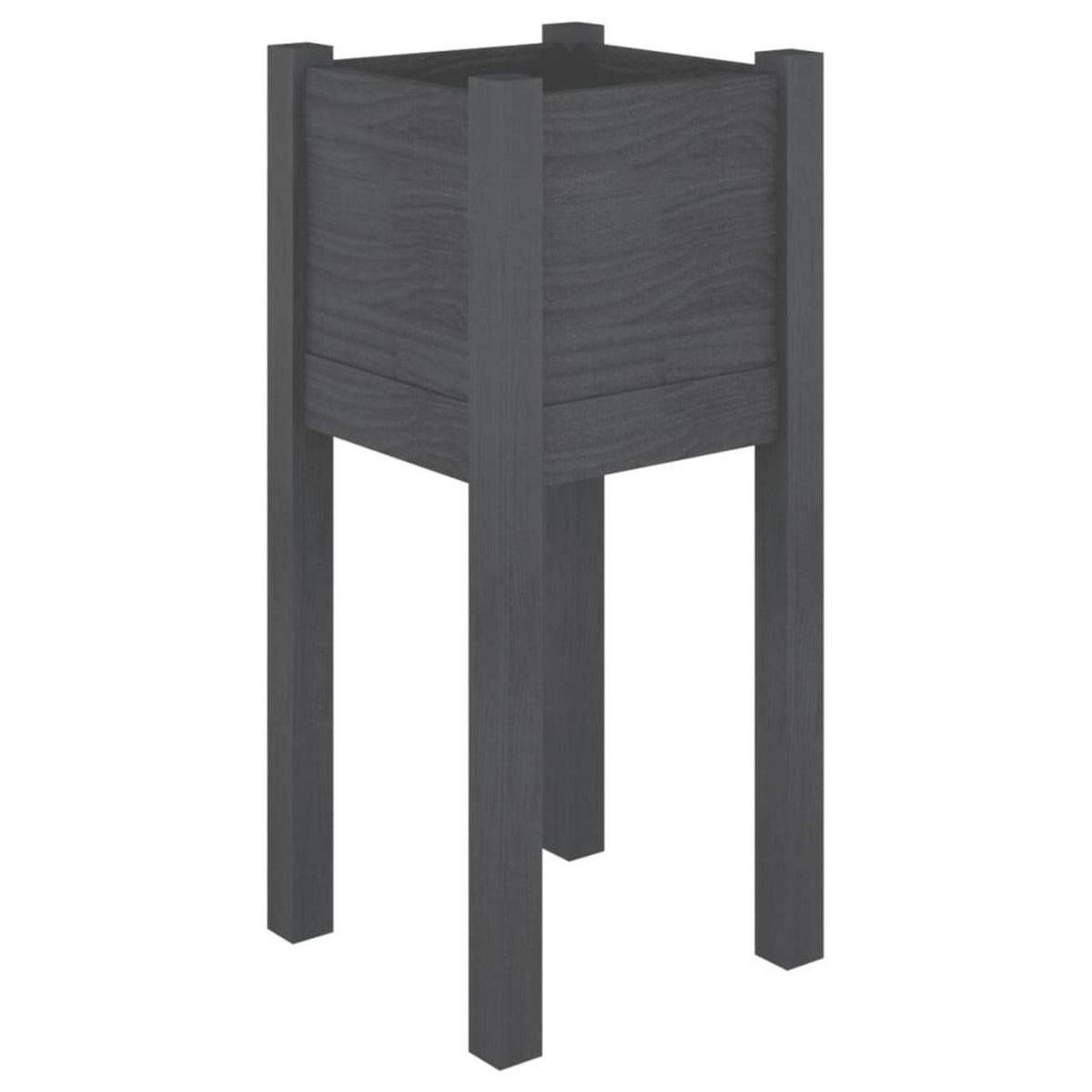 VIDAXL Jardiniere d'exterieur Gris 31x31x70 cm Bois de pin massif