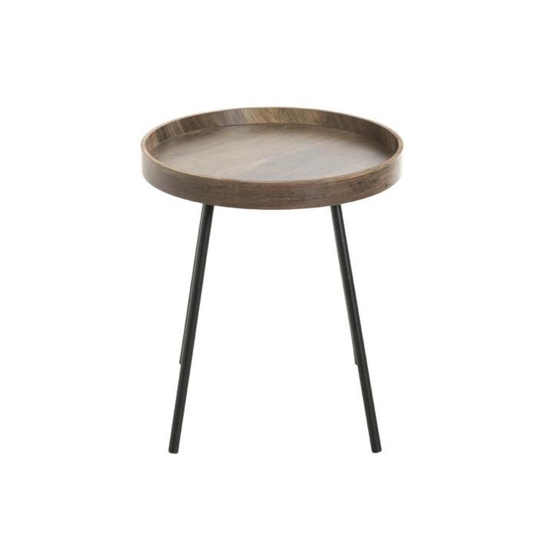 Voir la diapositive 2 : Paris Prix Table d'Appoint avec Rebord  Miranda  45cm Chêne Foncé & Noir