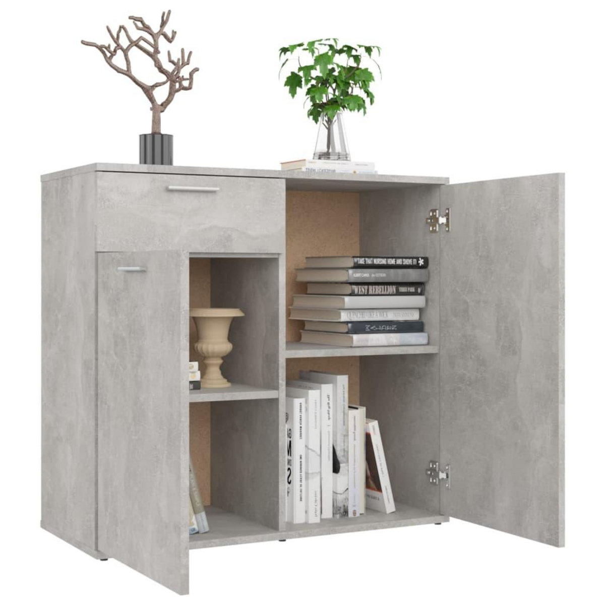 VIDAXL Buffet gris beton 80x36x75 cm bois d'ingenierie